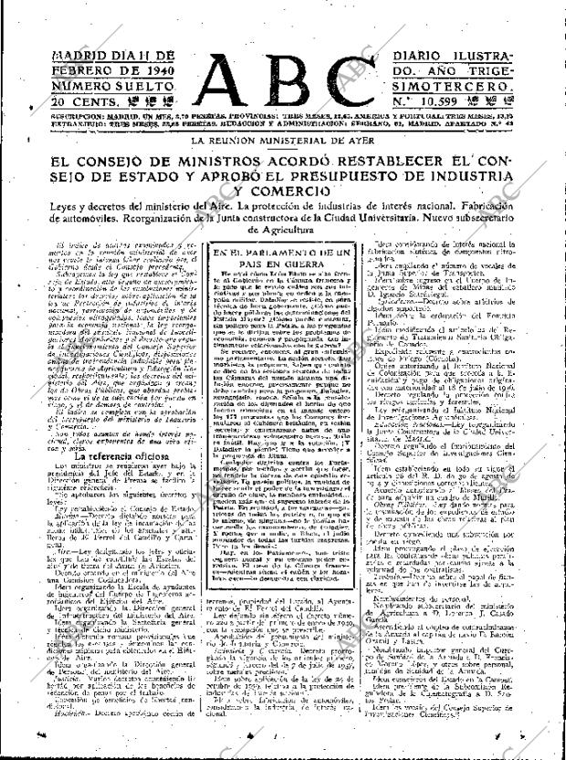 ABC MADRID 11-02-1940 página 11