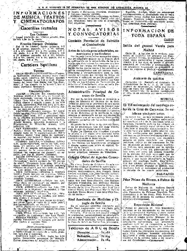 ABC SEVILLA 16-02-1940 página 14