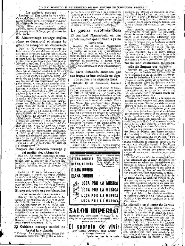 ABC SEVILLA 18-02-1940 página 7