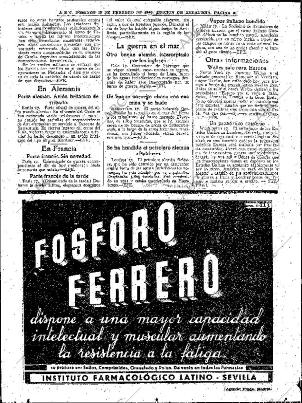 ABC SEVILLA 18-02-1940 página 8
