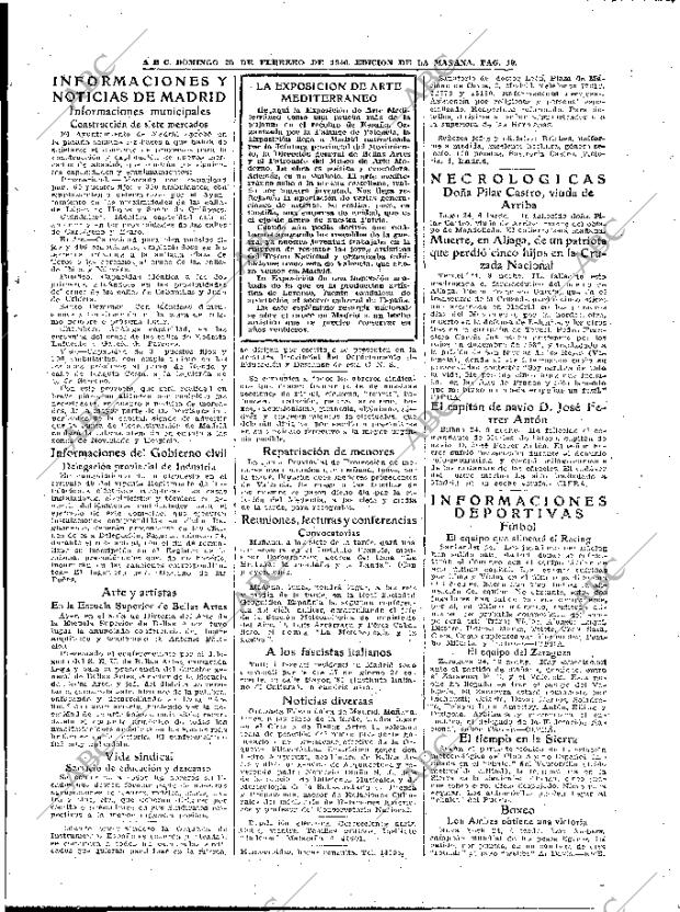 ABC MADRID 25-02-1940 página 19