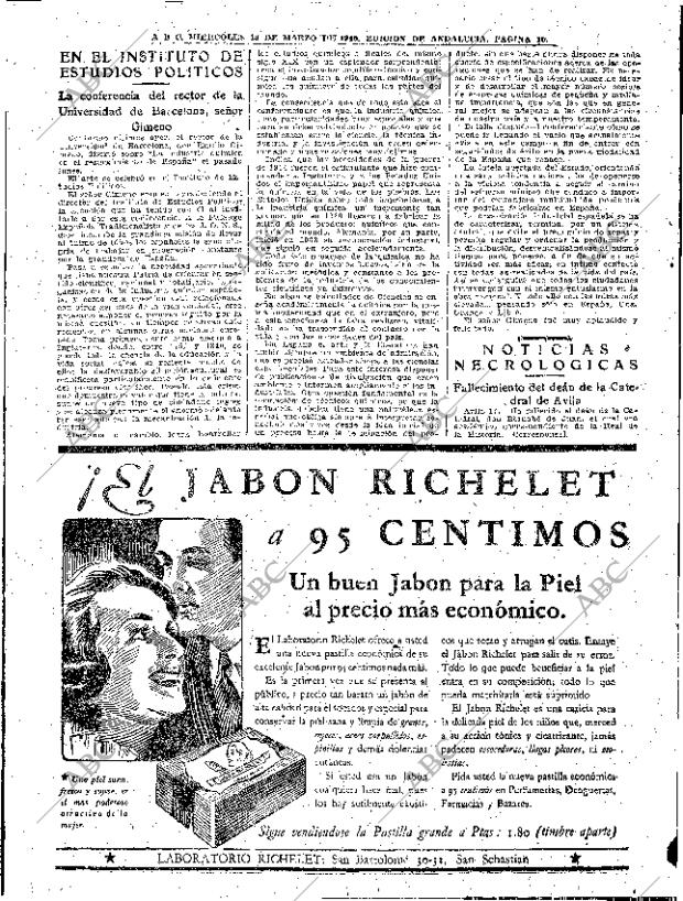 ABC SEVILLA 13-03-1940 página 10