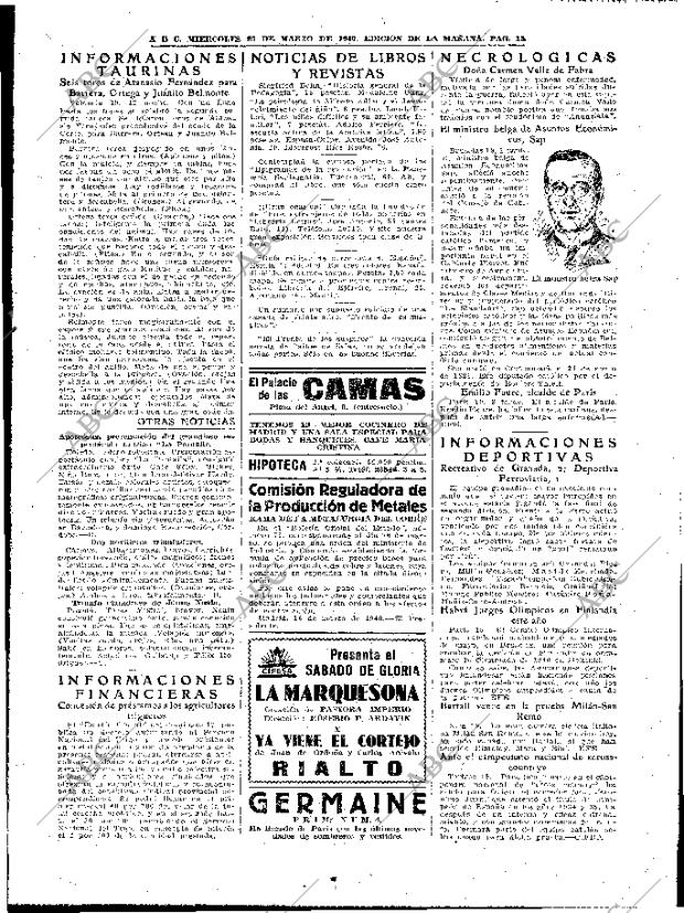 ABC MADRID 20-03-1940 página 13