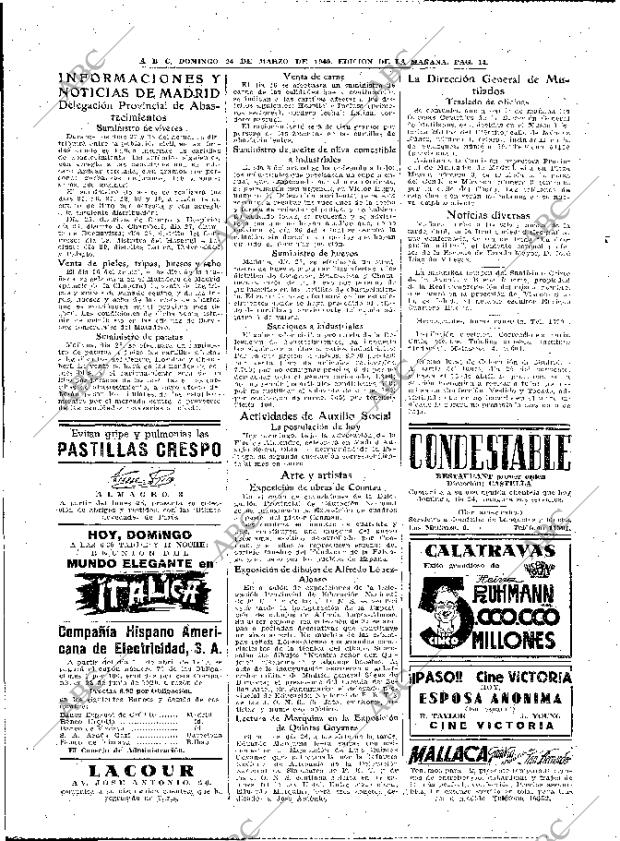 ABC MADRID 24-03-1940 página 14