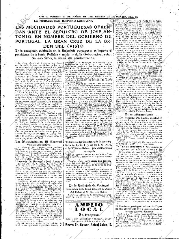 ABC MADRID 31-03-1940 página 13