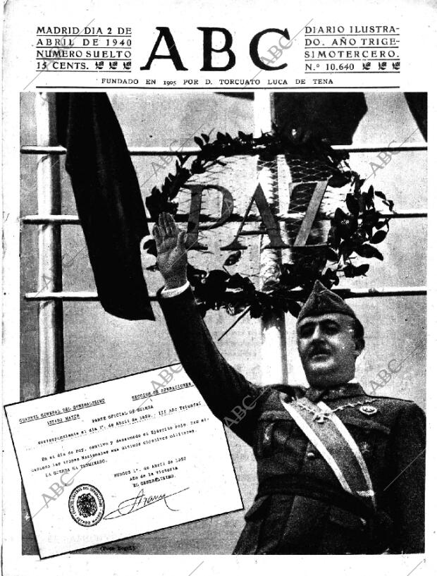 ABC MADRID 02-04-1940 página 1