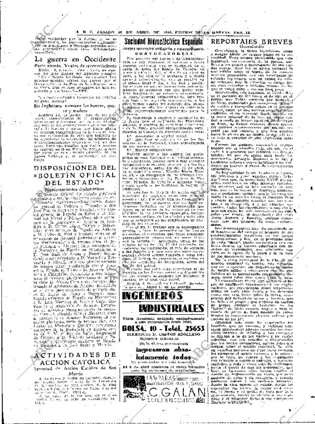 ABC MADRID 13-04-1940 página 12