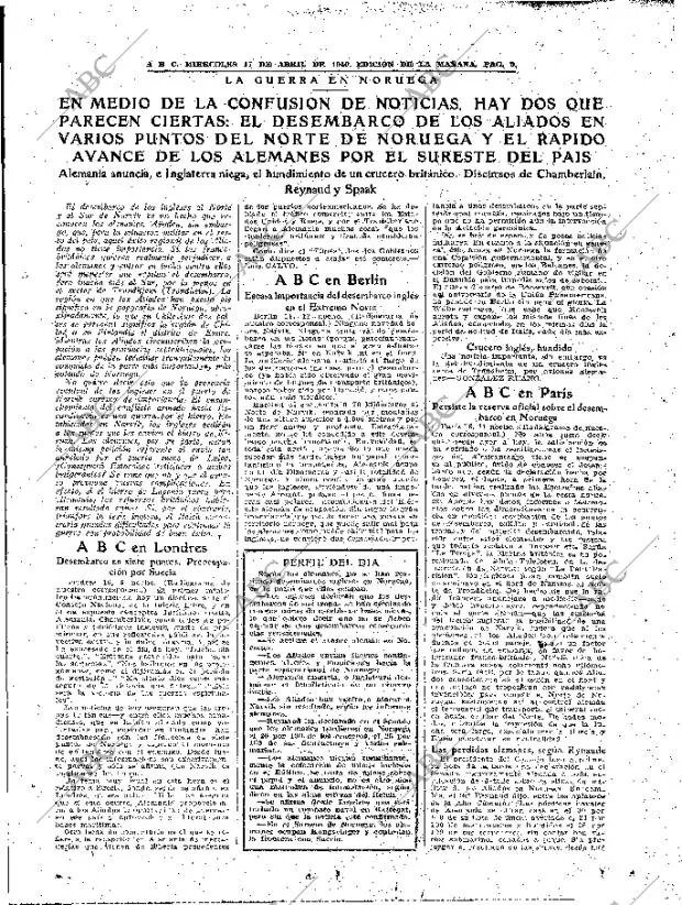 ABC MADRID 17-04-1940 página 9