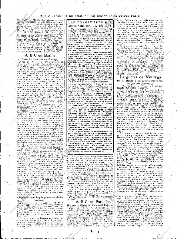 ABC MADRID 27-04-1940 página 8