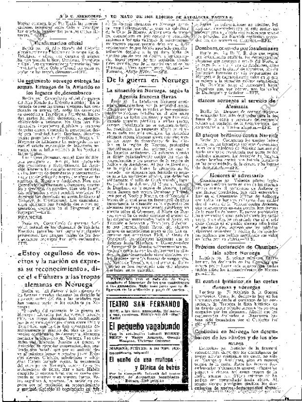 ABC SEVILLA 01-05-1940 página 6