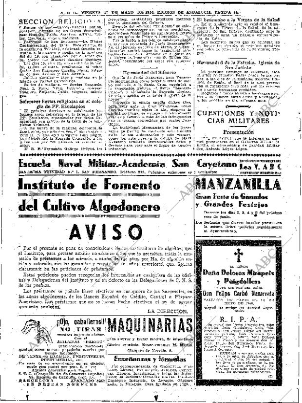 ABC SEVILLA 17-05-1940 página 14