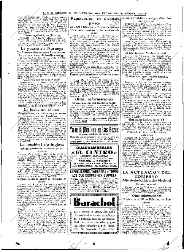 ABC MADRID 24-05-1940 página 9