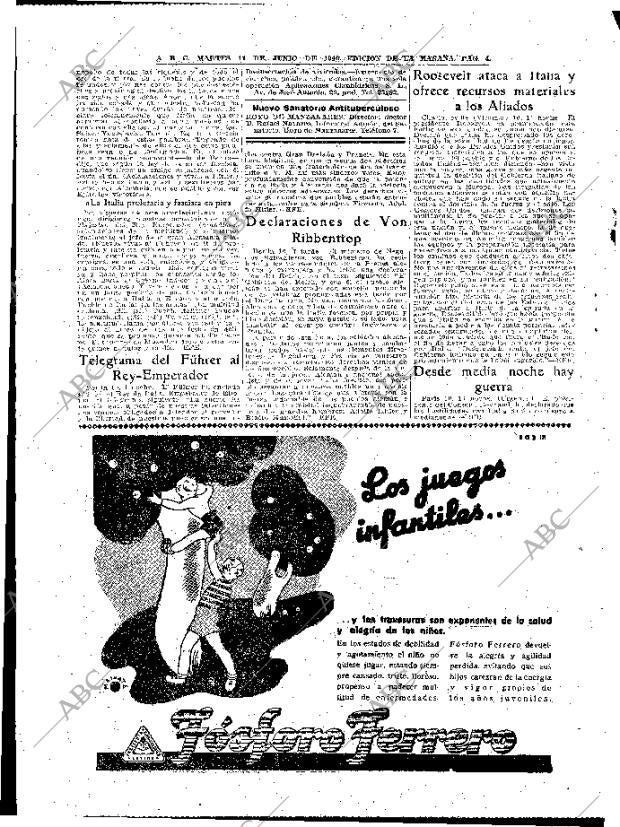 ABC MADRID 11-06-1940 página 4