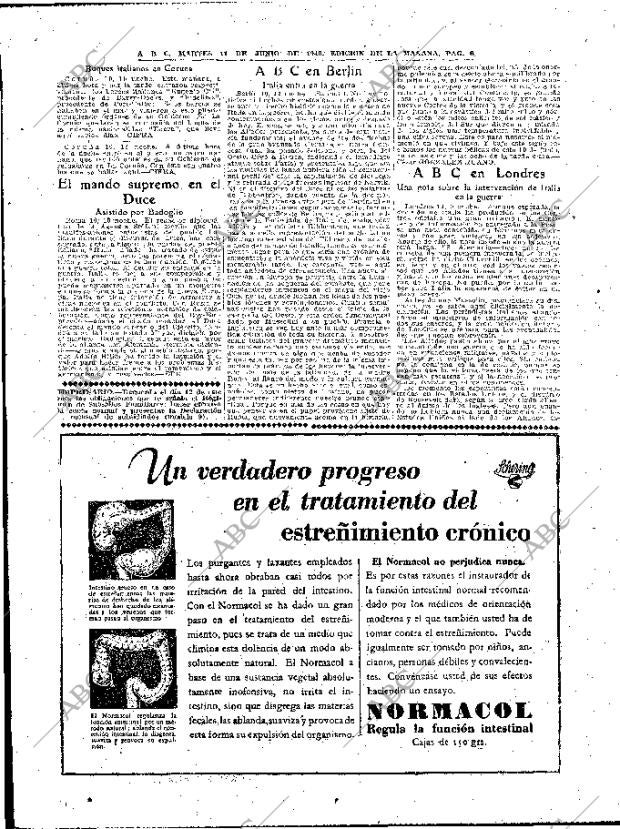 ABC MADRID 11-06-1940 página 6