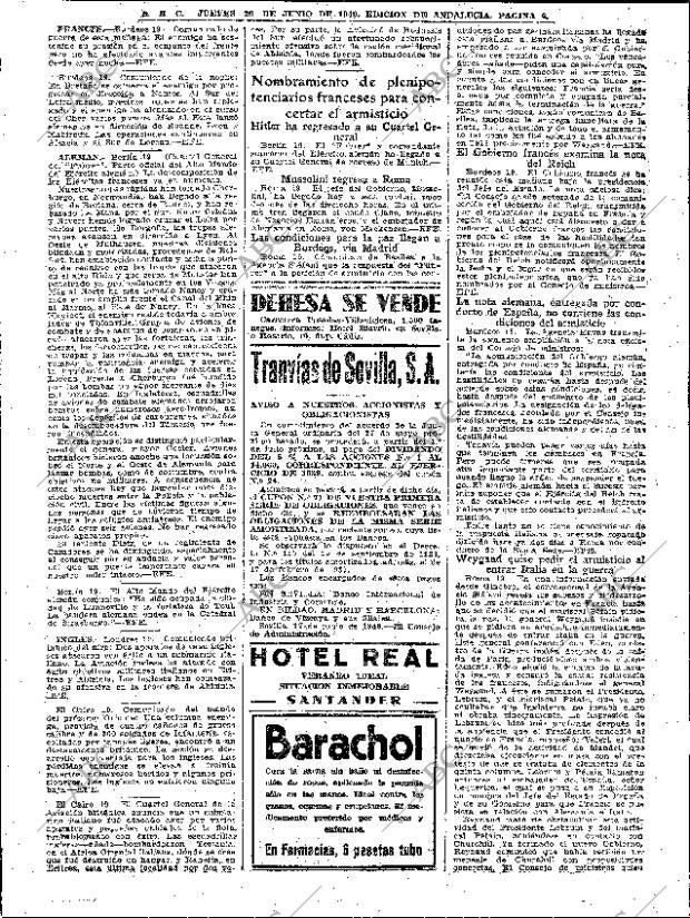 ABC SEVILLA 20-06-1940 página 4