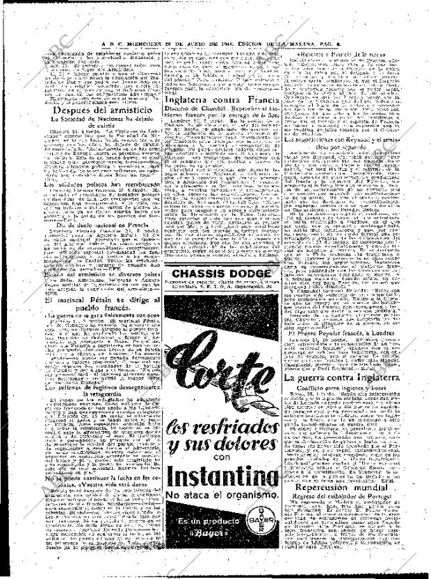 ABC MADRID 26-06-1940 página 6