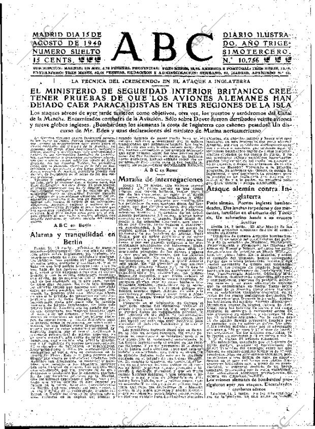 ABC MADRID 15-08-1940 página 3