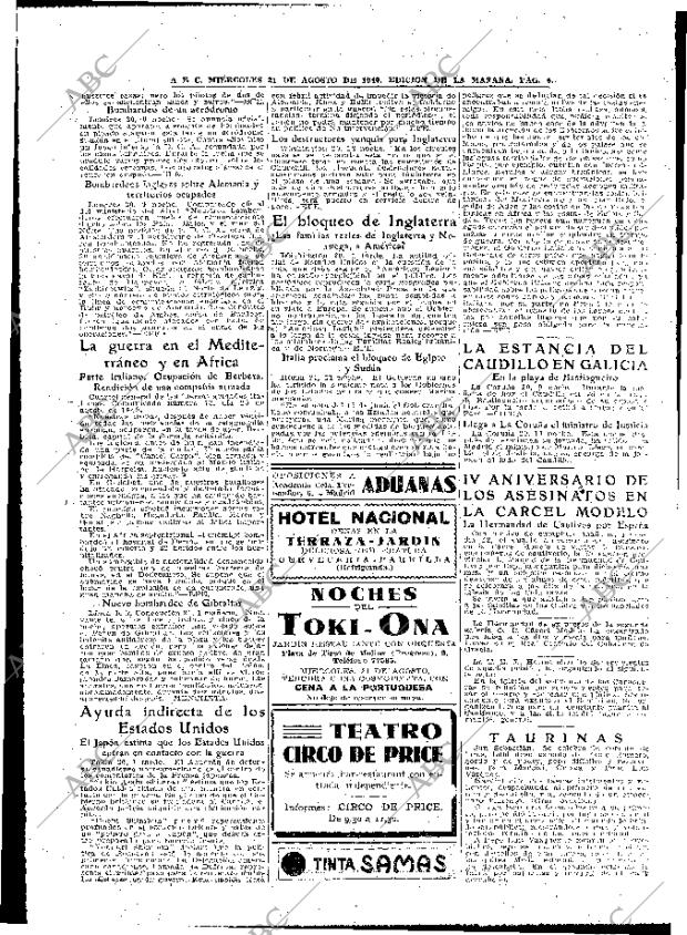 ABC MADRID 21-08-1940 página 6