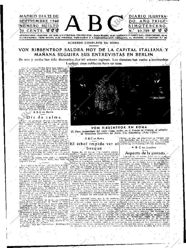 ABC MADRID 22-09-1940 página 5