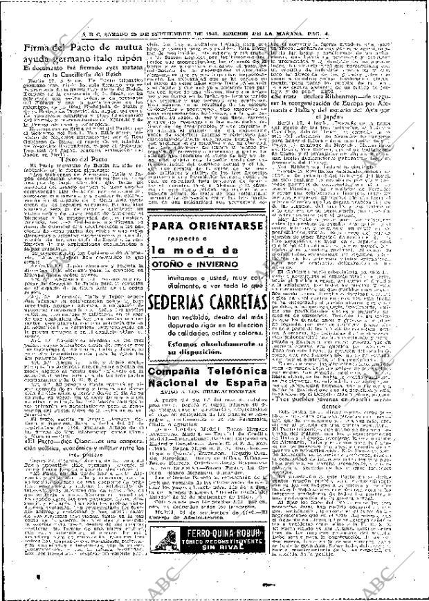 ABC MADRID 28-09-1940 página 4