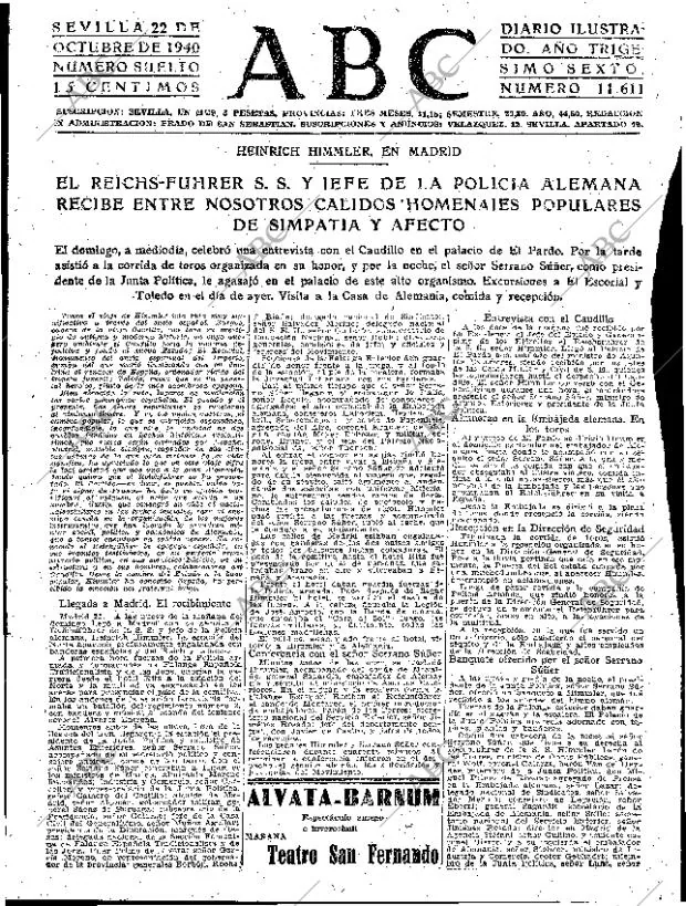 ABC SEVILLA 22-10-1940 página 3