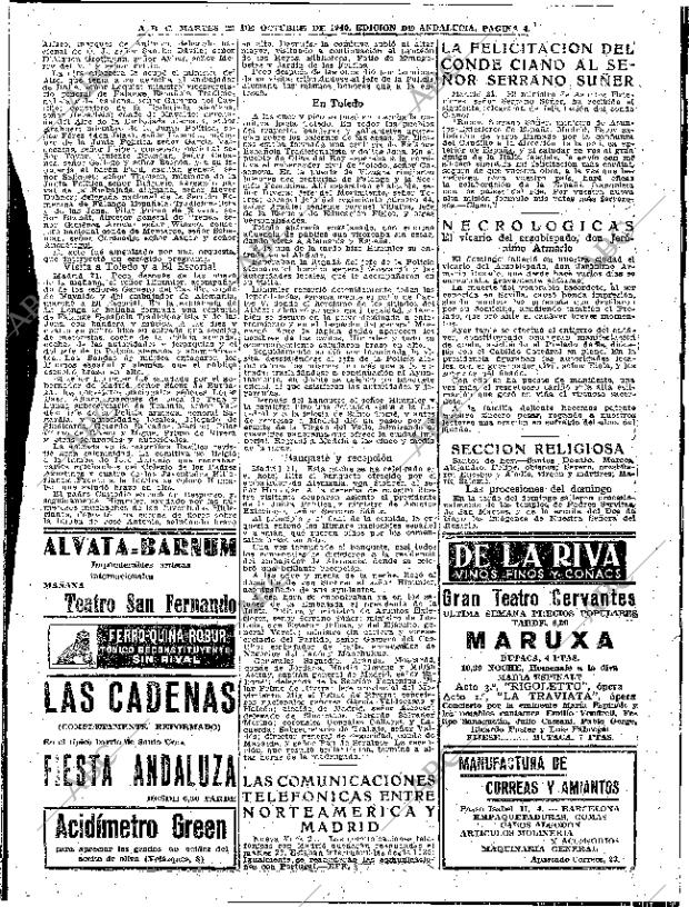 ABC SEVILLA 22-10-1940 página 4