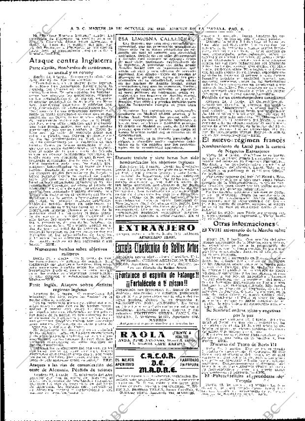 ABC MADRID 29-10-1940 página 6