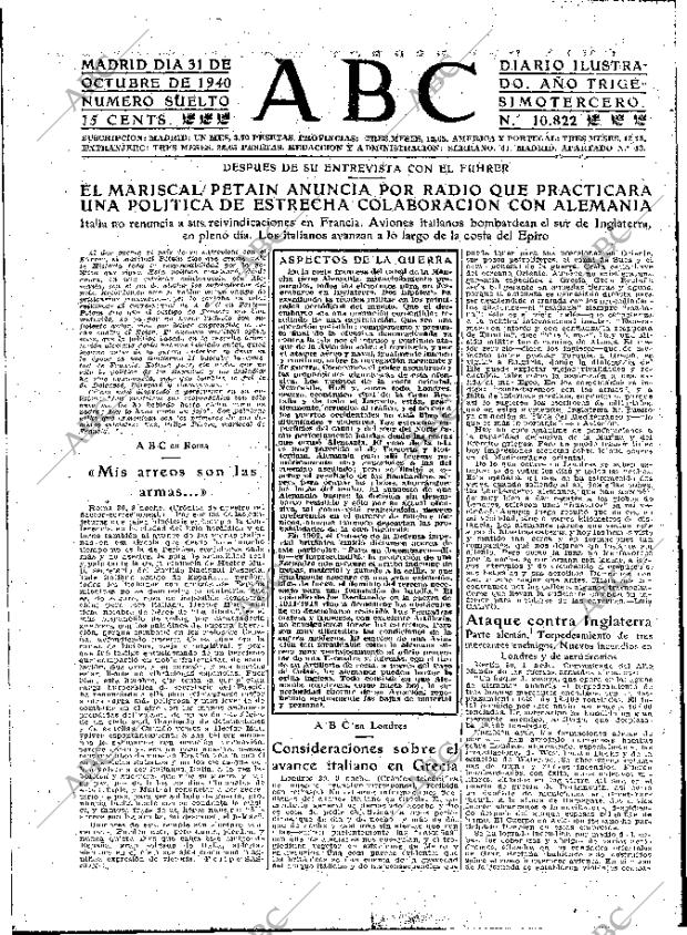 ABC MADRID 31-10-1940 página 3