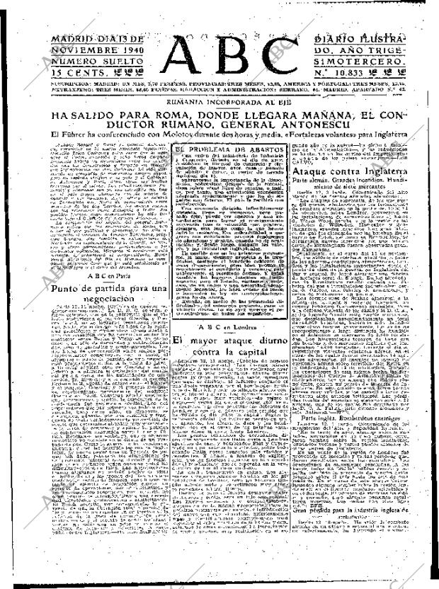 ABC MADRID 13-11-1940 página 3