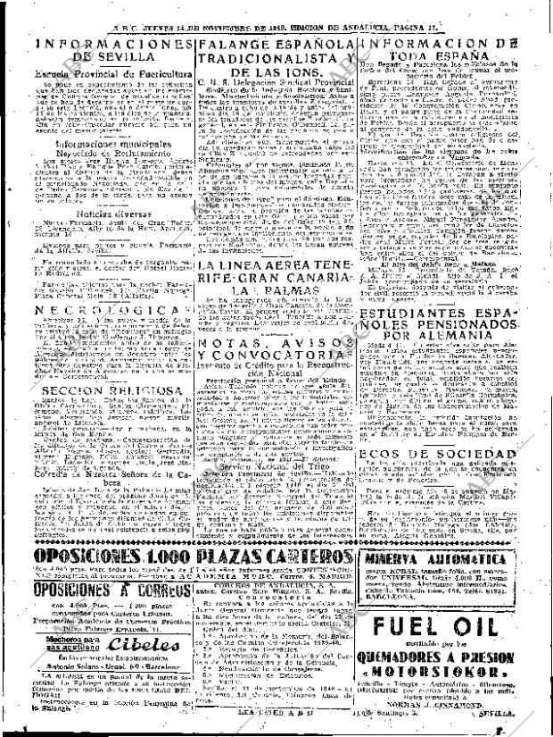ABC SEVILLA 14-11-1940 página 11