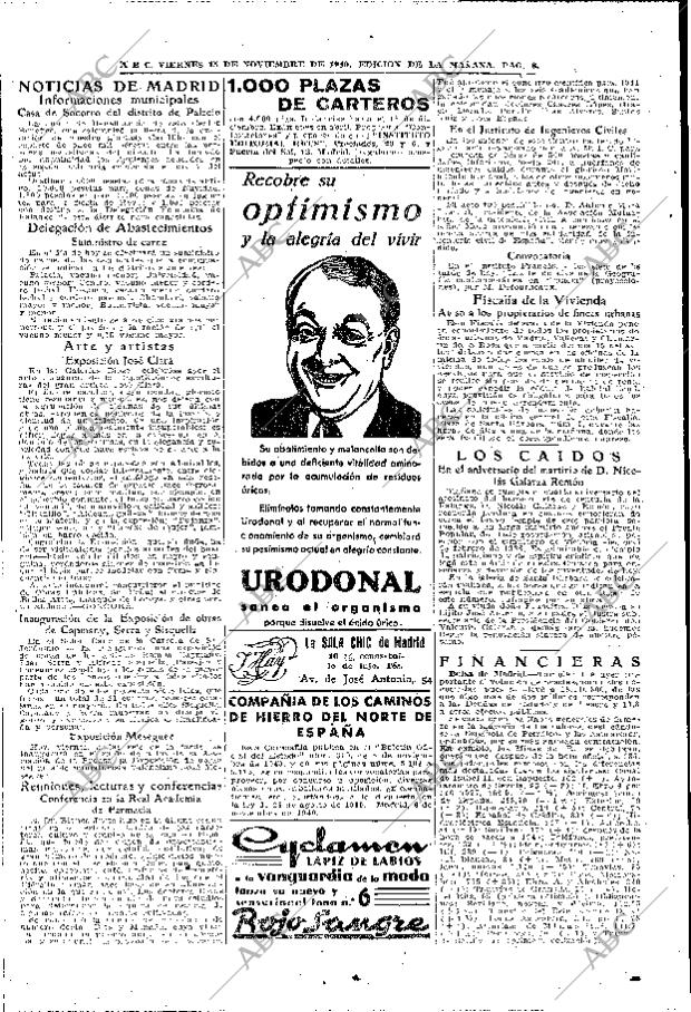 ABC MADRID 15-11-1940 página 8