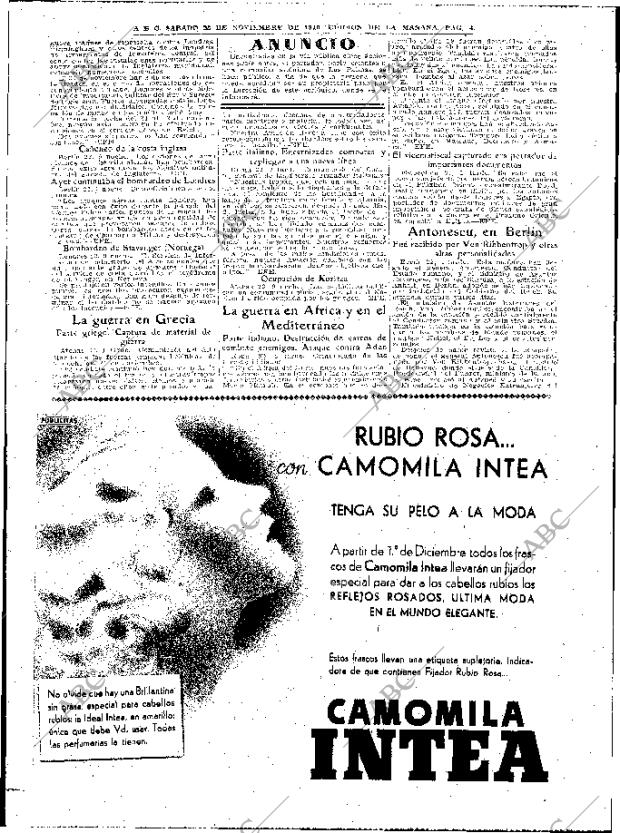 ABC MADRID 23-11-1940 página 4