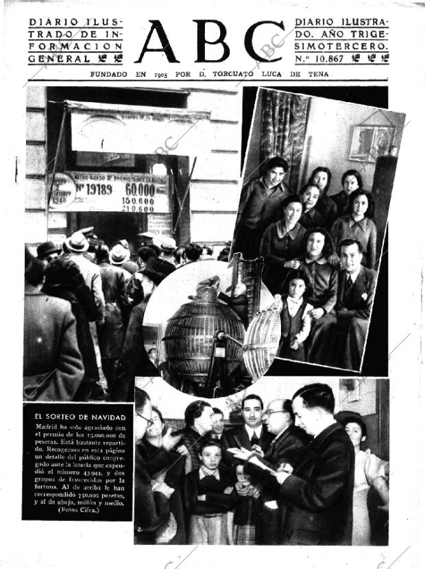 ABC MADRID 22-12-1940 página 1
