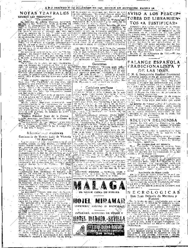 ABC SEVILLA 22-12-1940 página 14