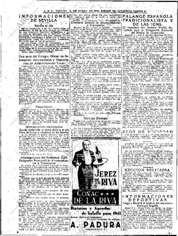 ABC SEVILLA 10-01-1941 página 6