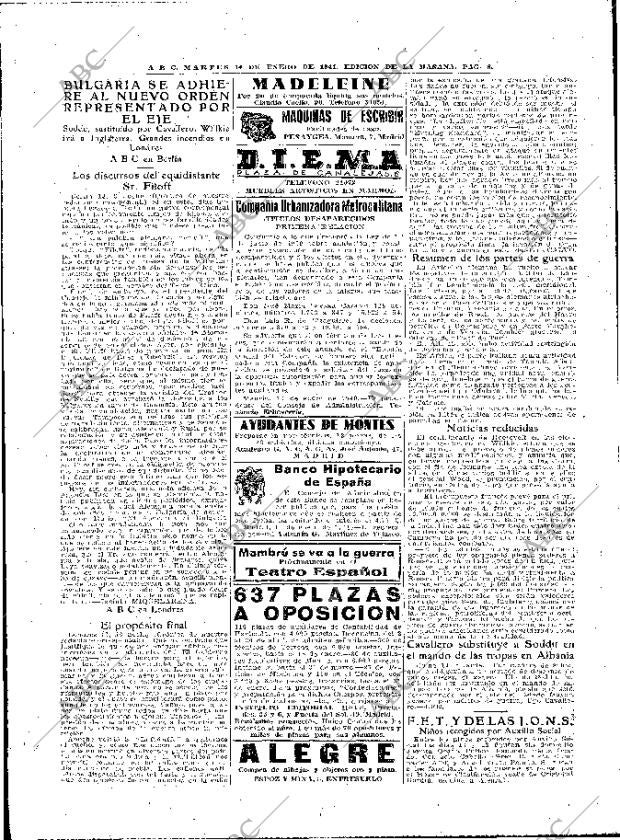 ABC MADRID 14-01-1941 página 6