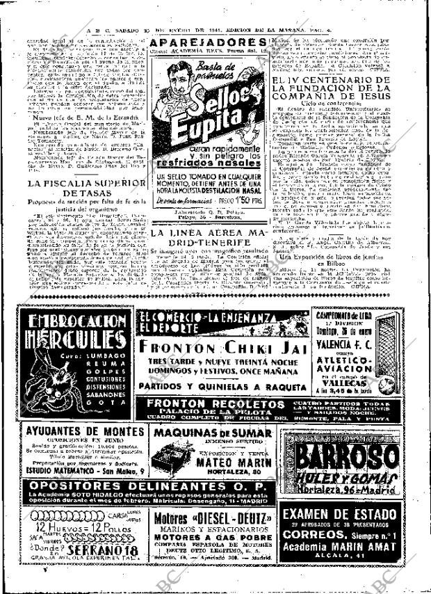 ABC MADRID 25-01-1941 página 4