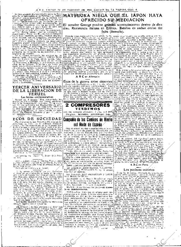 ABC MADRID 22-02-1941 página 4