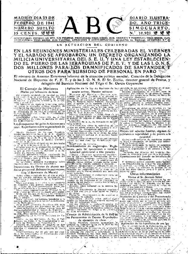ABC MADRID 23-02-1941 página 7