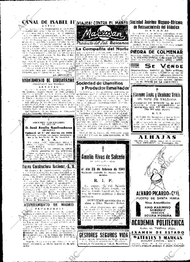 ABC MADRID 28-02-1941 página 8