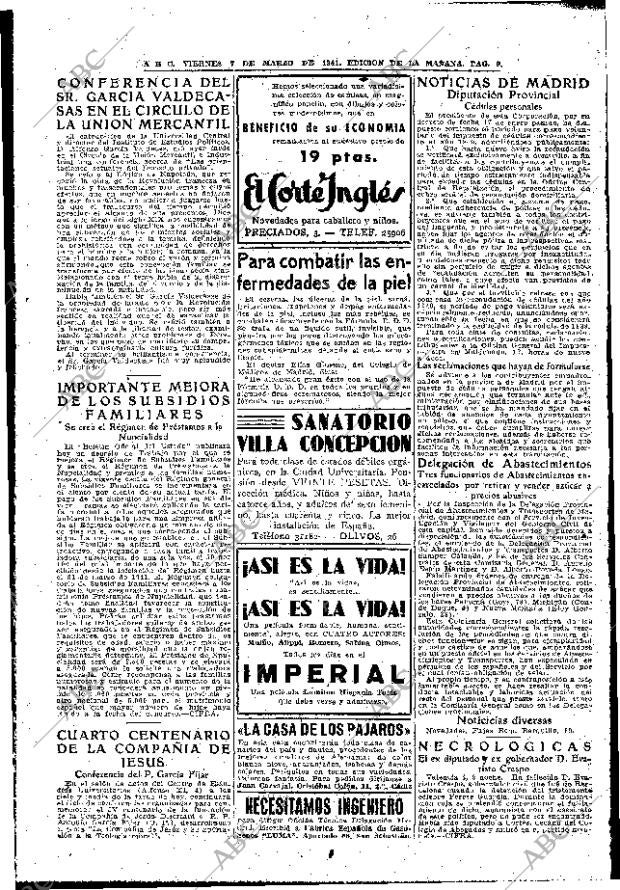 ABC MADRID 07-03-1941 página 9
