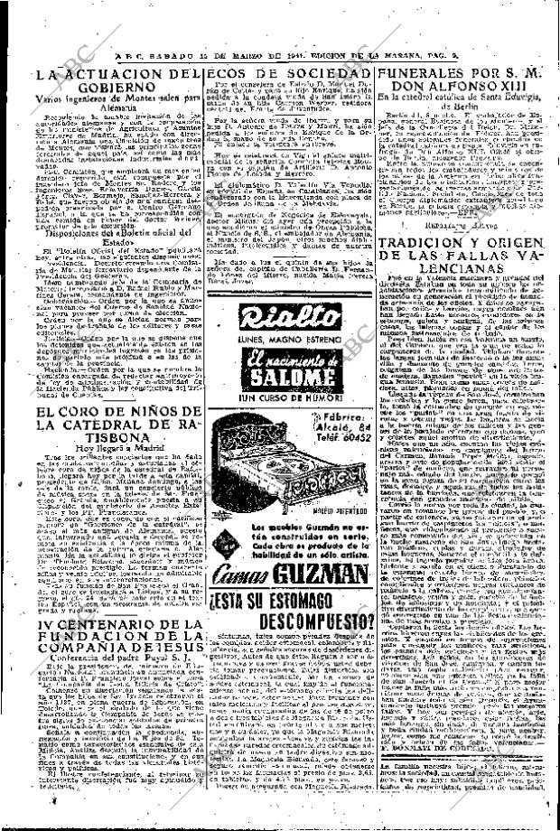 ABC MADRID 15-03-1941 página 9