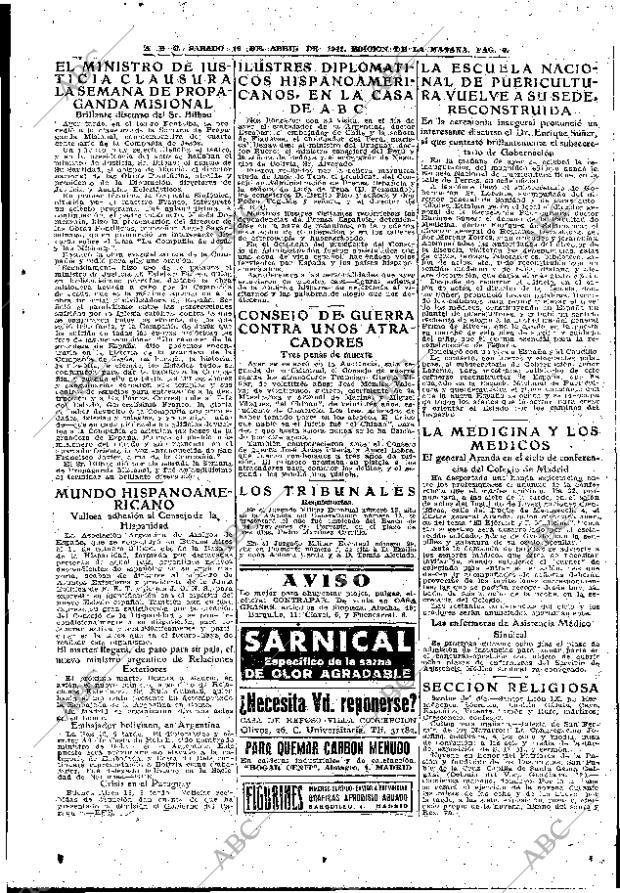 ABC MADRID 19-04-1941 página 9
