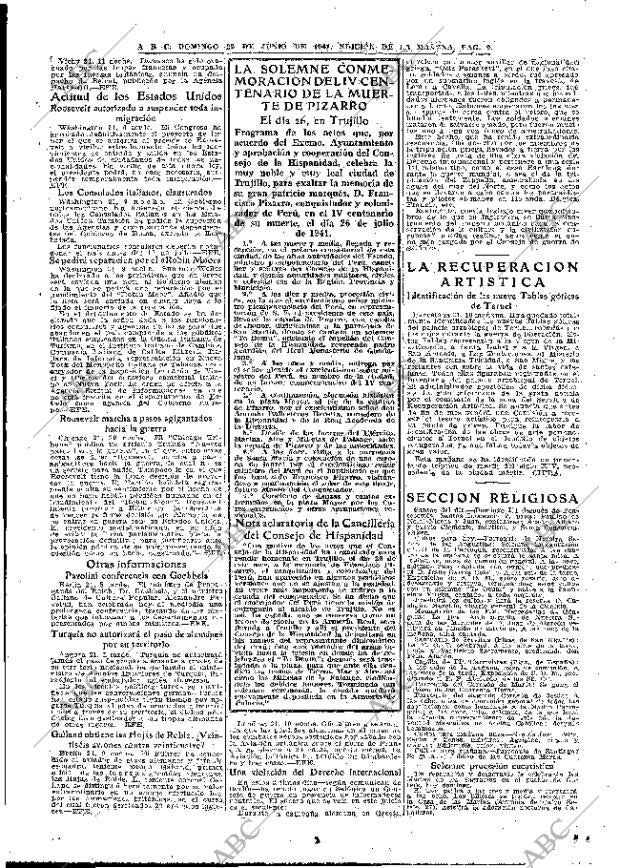 ABC MADRID 22-06-1941 página 9