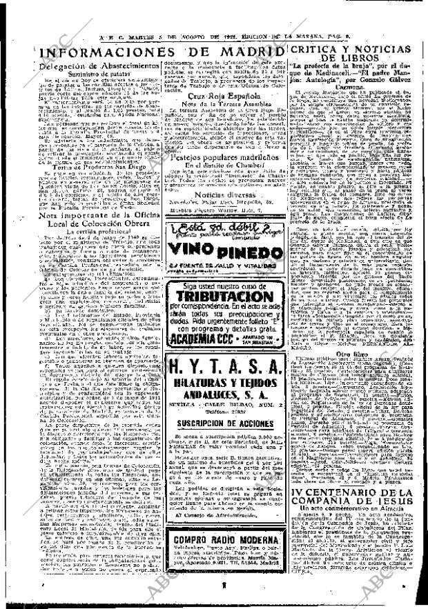 ABC MADRID 05-08-1941 página 9