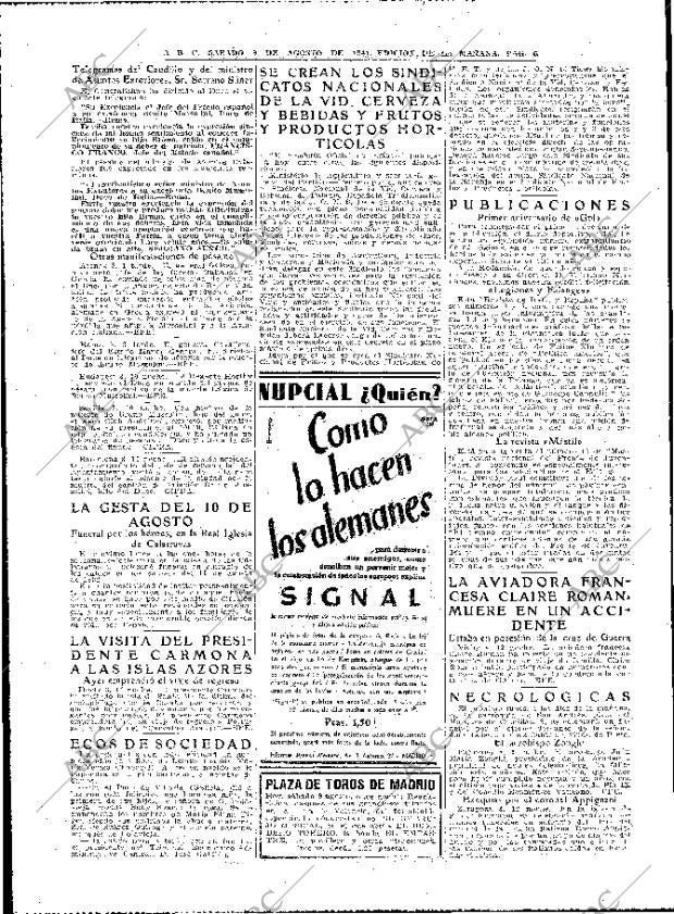 ABC MADRID 09-08-1941 página 6
