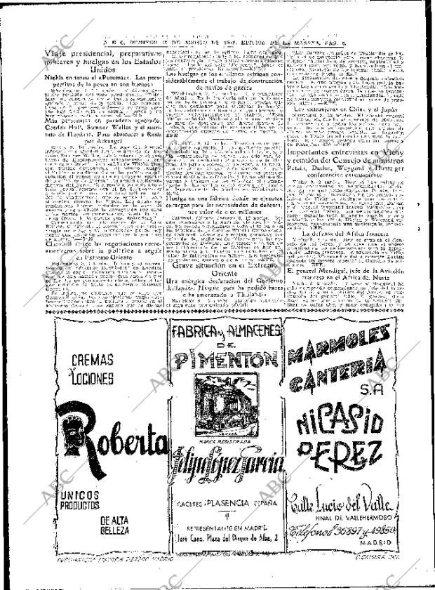 ABC MADRID 10-08-1941 página 6