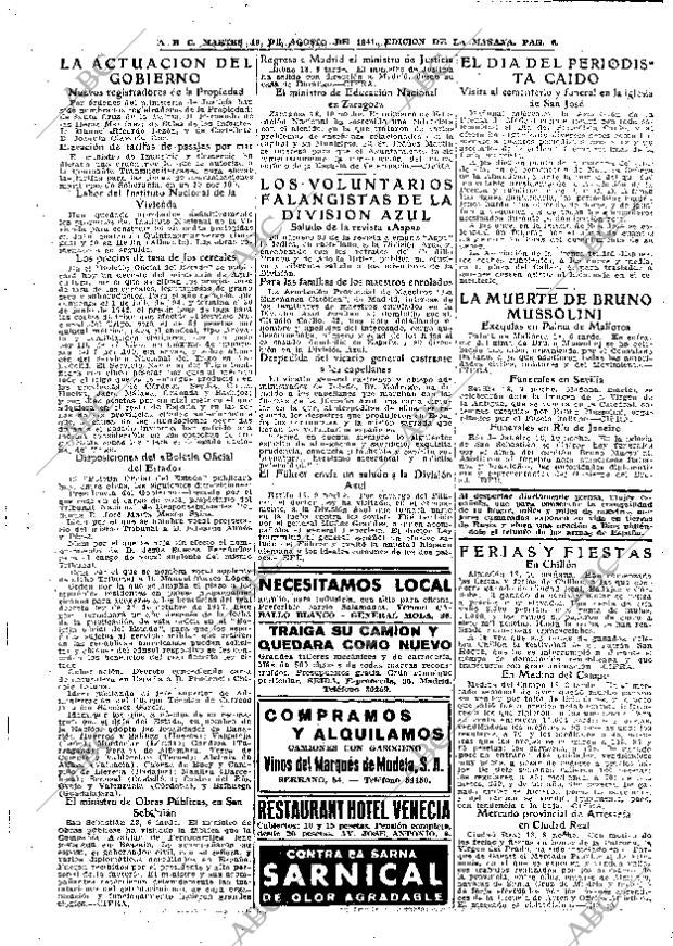 ABC MADRID 19-08-1941 página 6