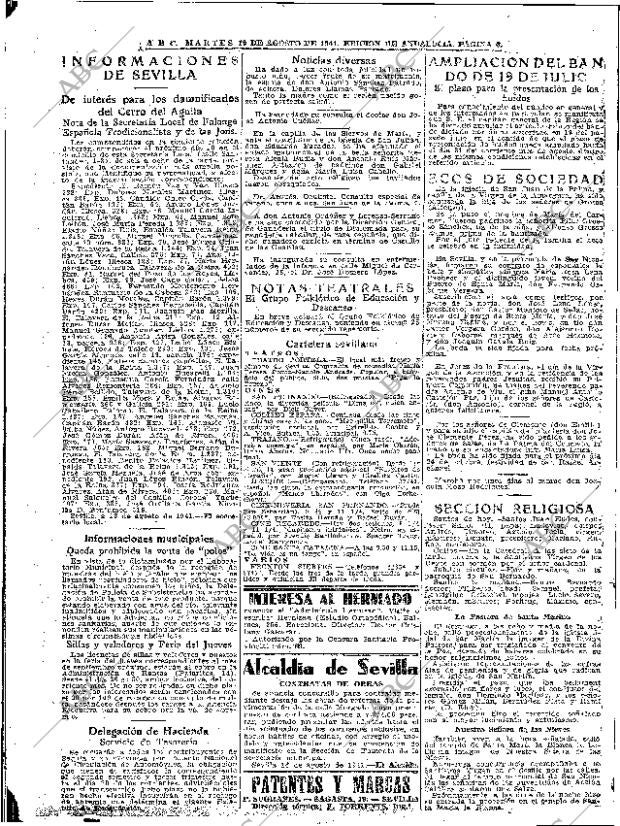 ABC SEVILLA 19-08-1941 página 6