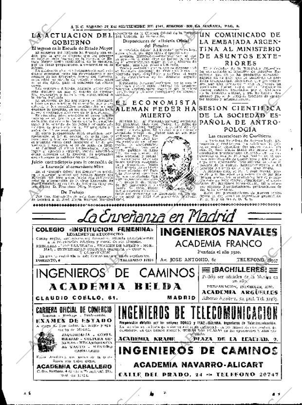 ABC MADRID 27-09-1941 página 8